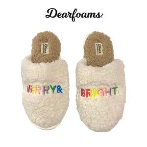 Dearfoams Deluxe Slippers Merry & Bright - NEW